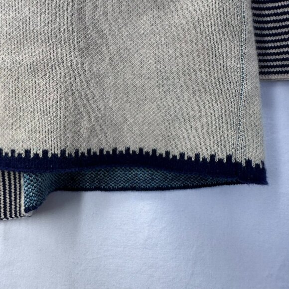 If It Were Me Open Cardigan Sweater Womens Size S Cream Blue Aztec 100% Cotton - Picture 10 of 10